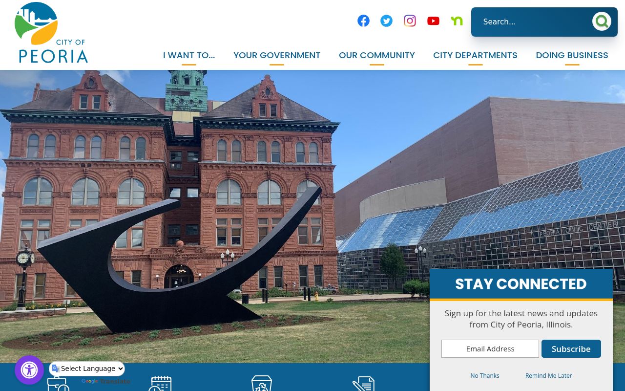 Peoria city homepage for people search records