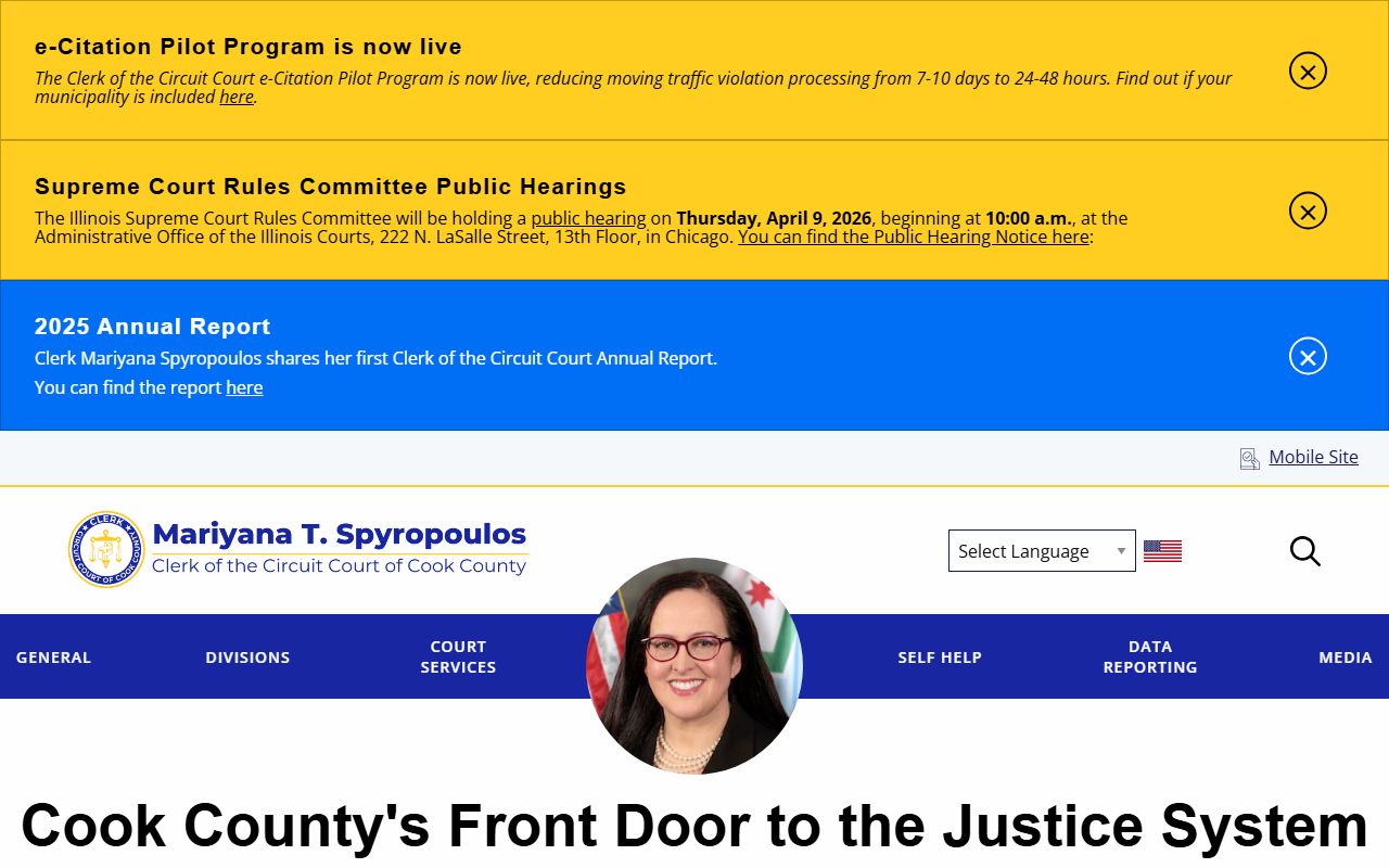 Cook County Circuit Court Clerk website for people search