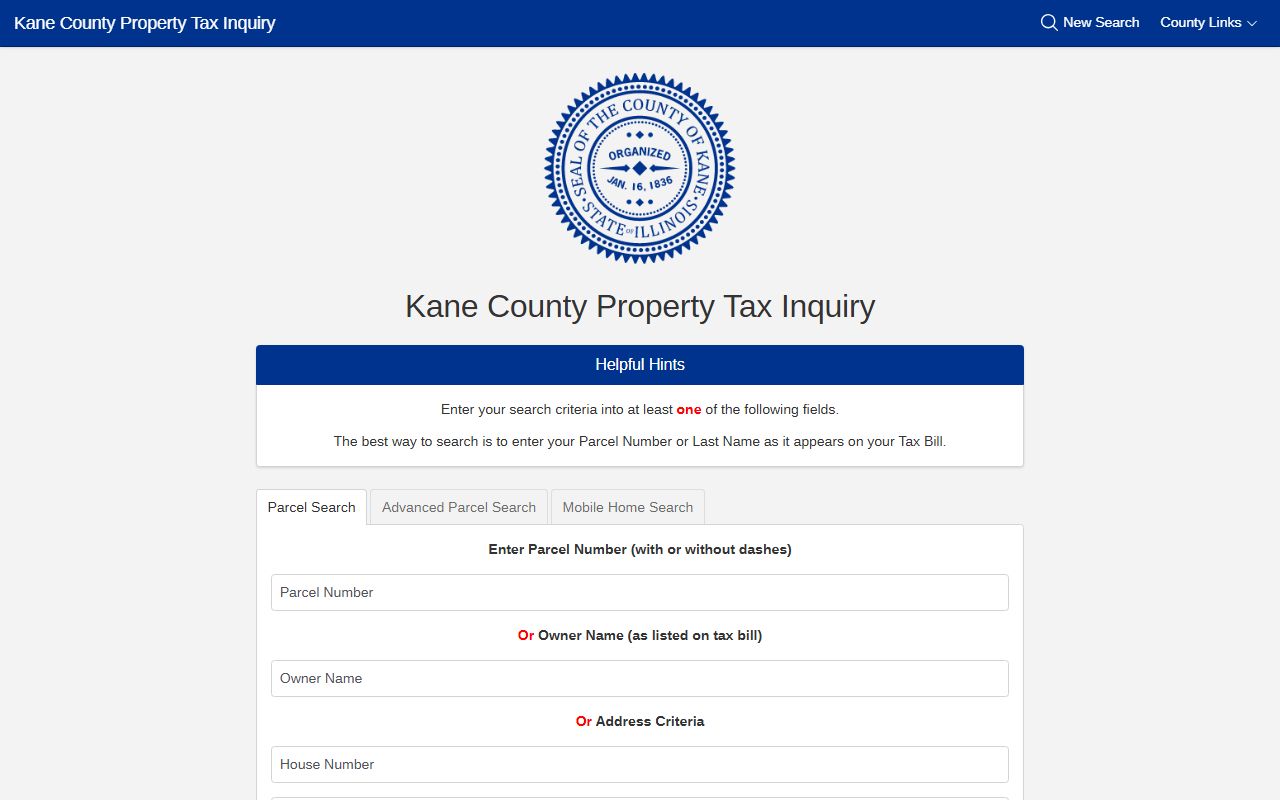 Kane County people search property tax portal