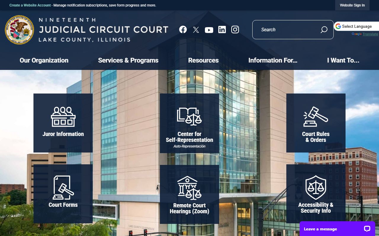 Lake County people search 19th circuit court website