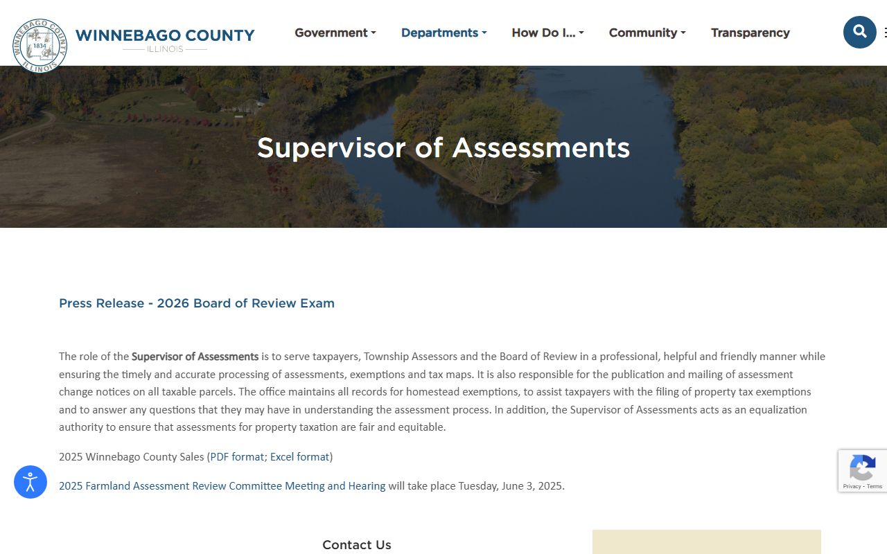Winnebago County Supervisor of Assessments page for Winnebago County people search