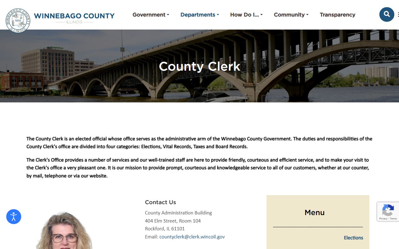 Winnebago County Clerk and Recorder website for Winnebago County people search