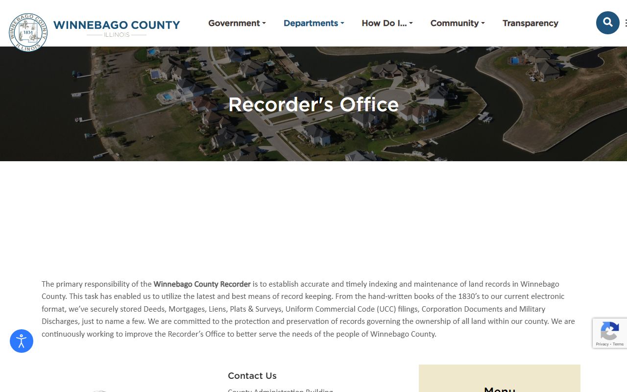 Winnebago County Recorder of Deeds office page for Winnebago County people search