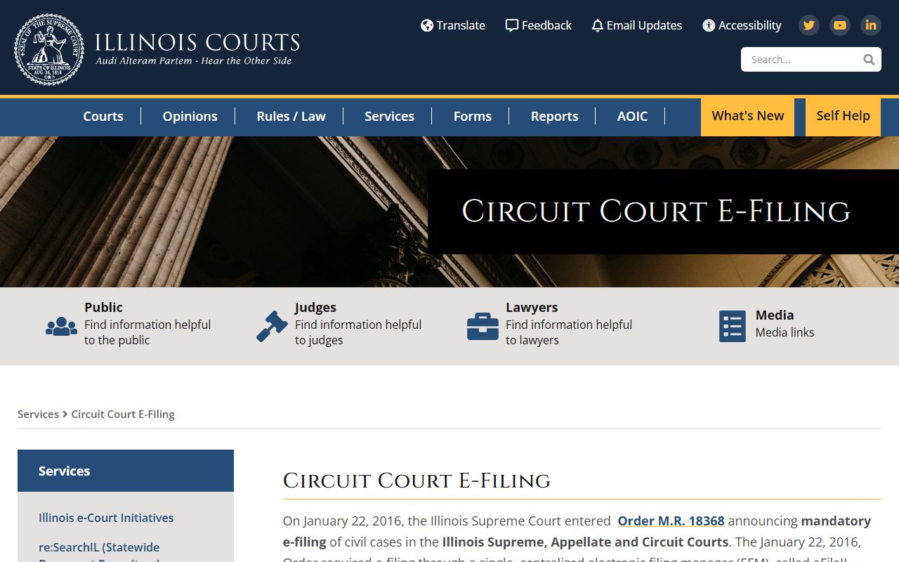 Illinois People Search circuit court e-filing information