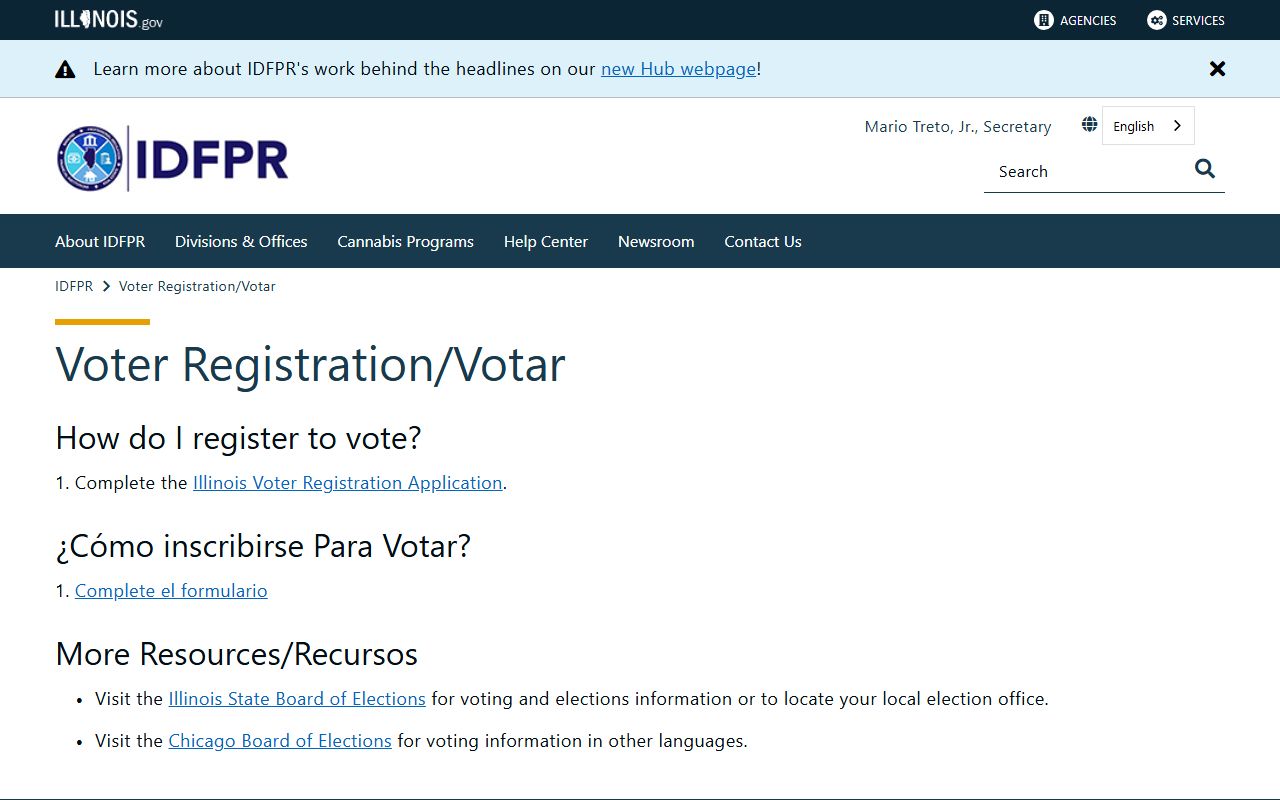 Illinois People Search IDFPR voter registration info
