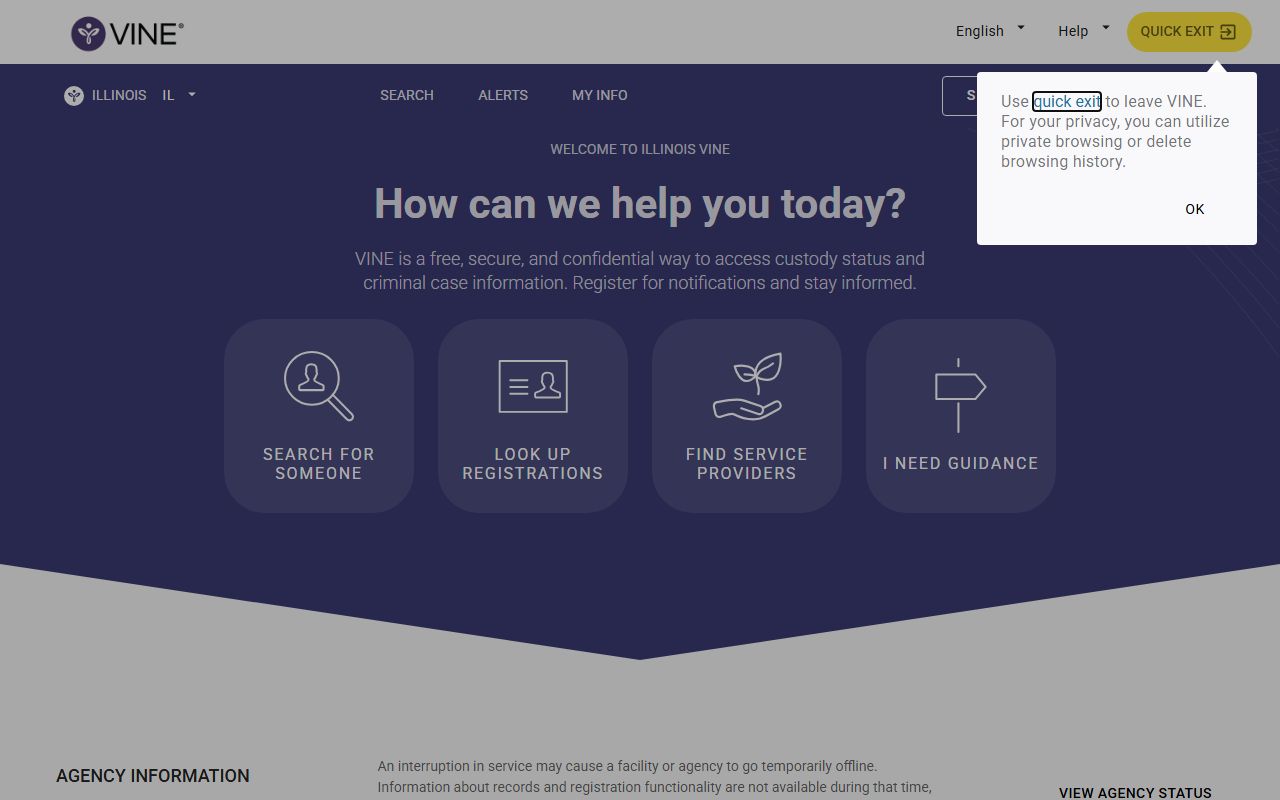 Illinois People Search VINE victim notification